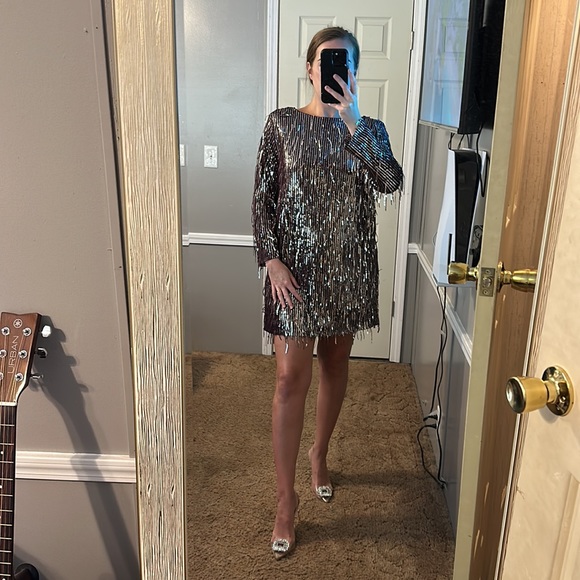 Zara Dresses Sequined Fringe Dress Poshmark